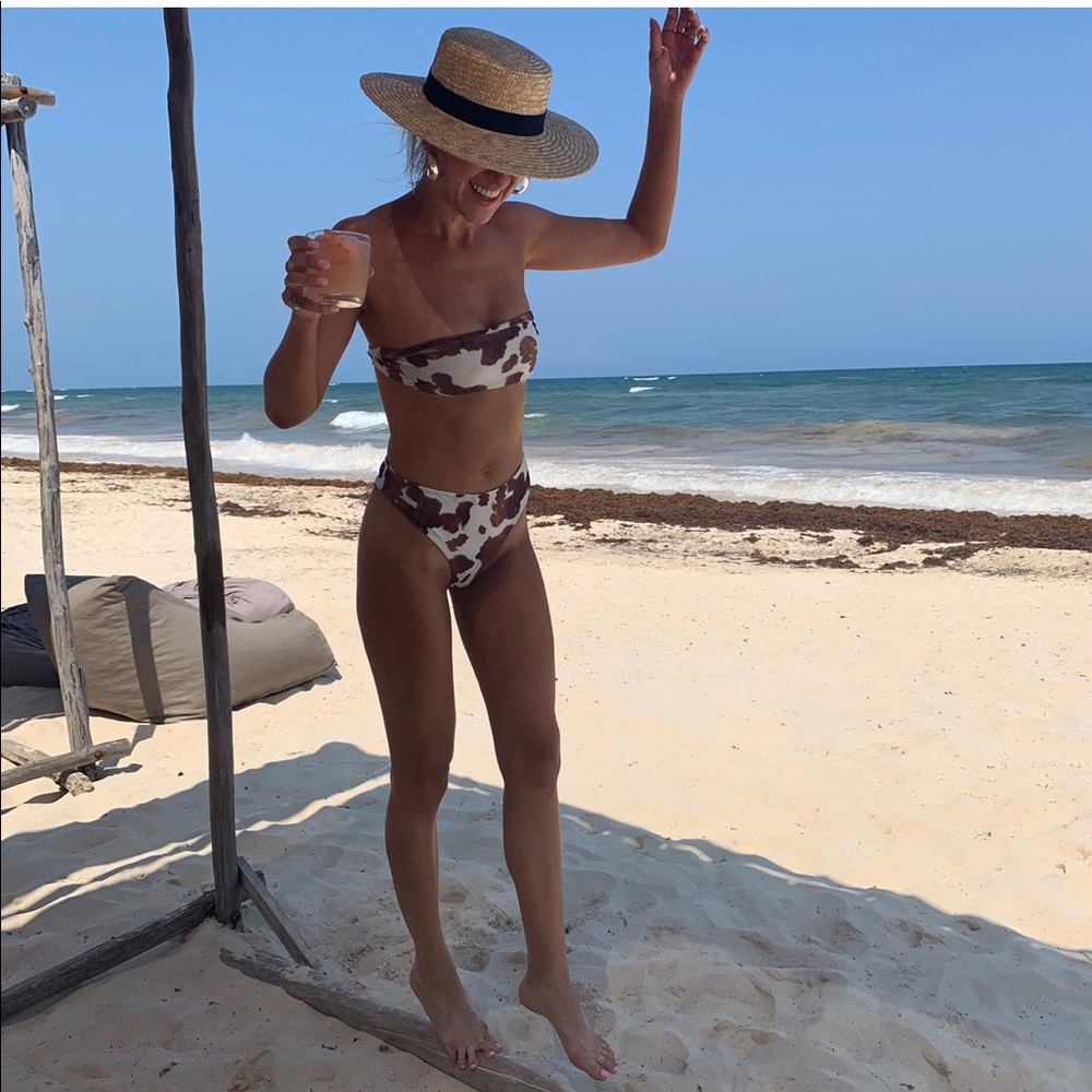 Cow print swimsuit M